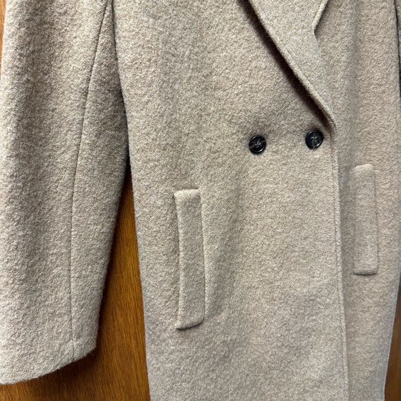 J. Crew Daphne Italian Boiled Wool Topcoat Coat Buttons Tan Brown 6 - Picture 7 of 14